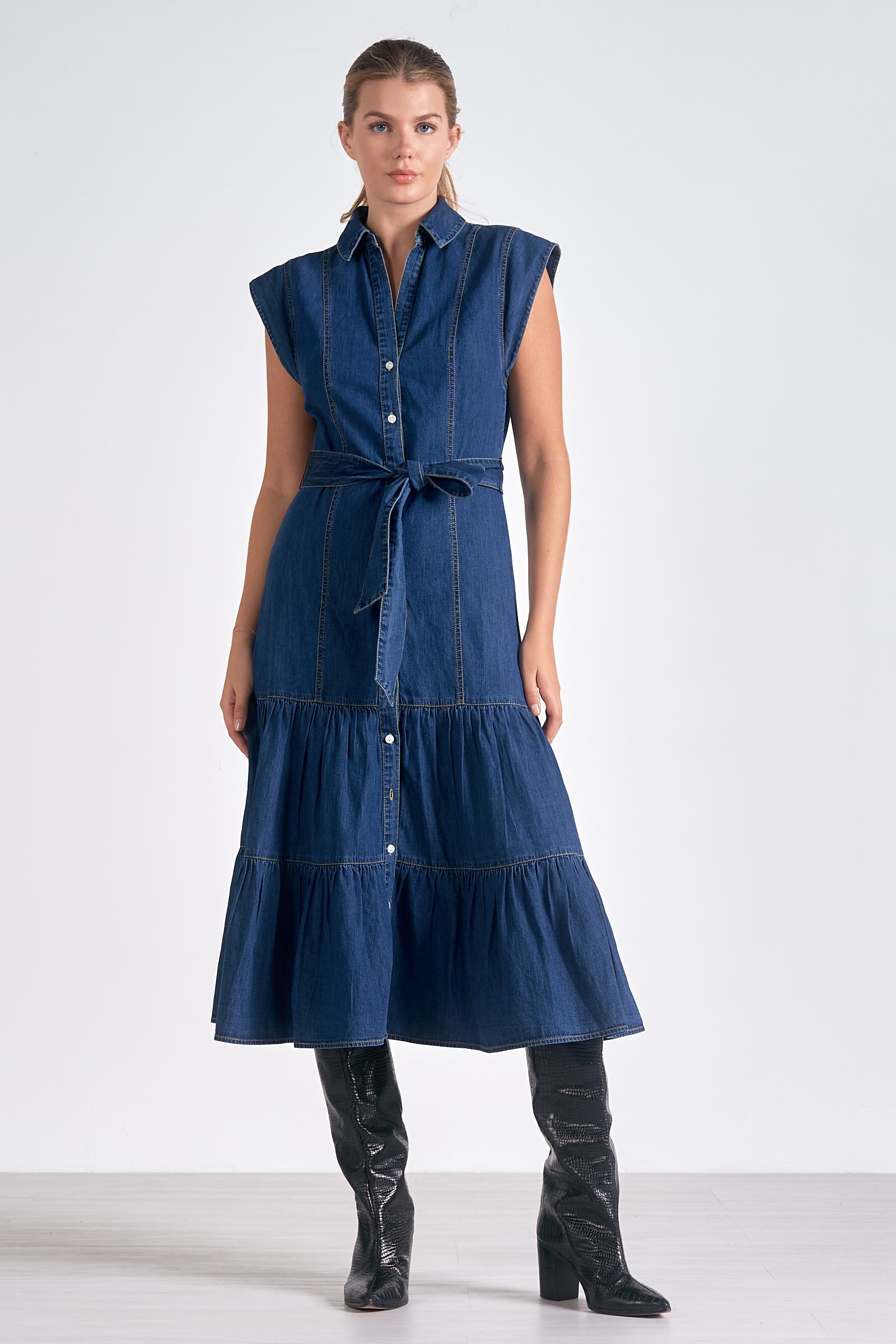 Denim Maxi Dress by Elan L