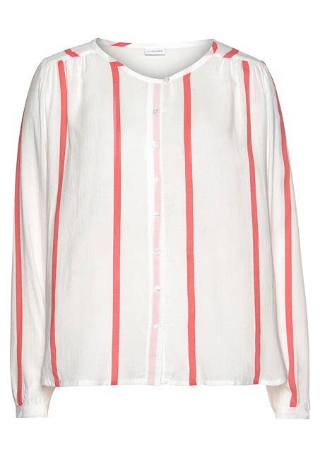 White with red stripes Top