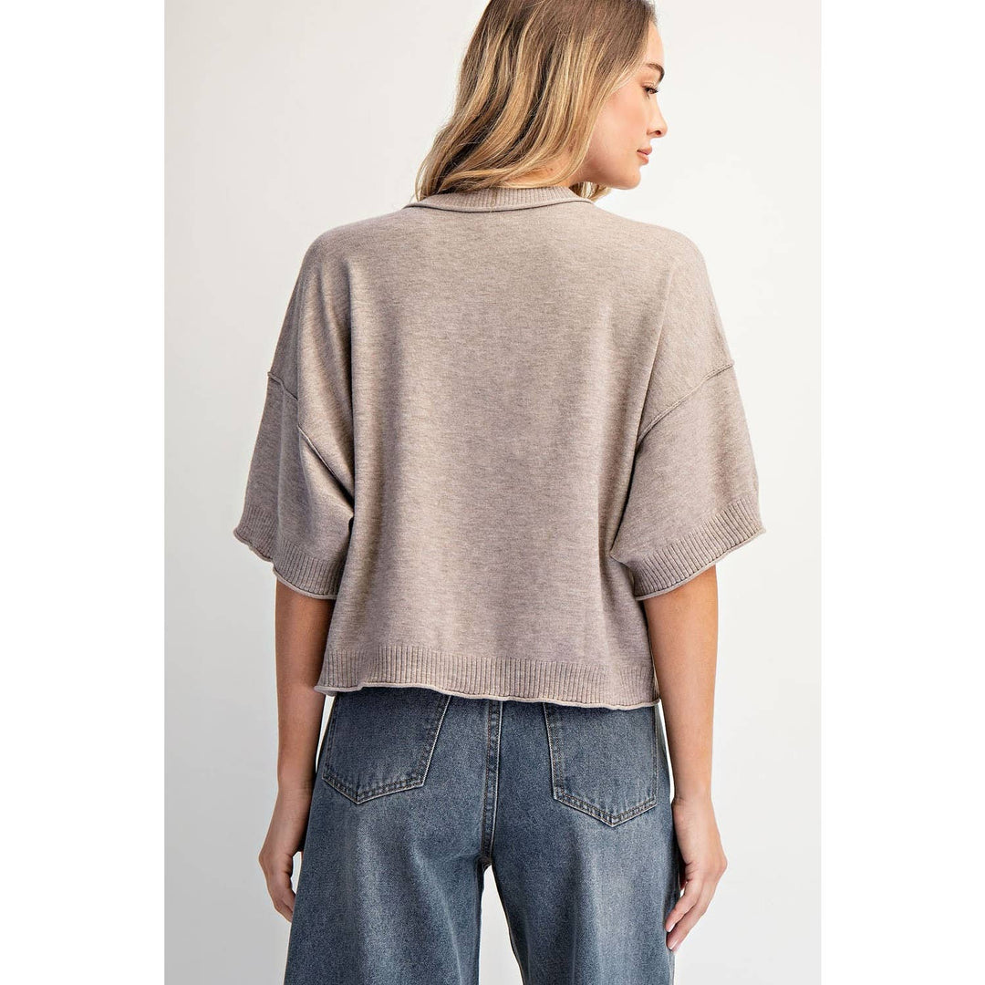 Light blue Crew neck cardigan
