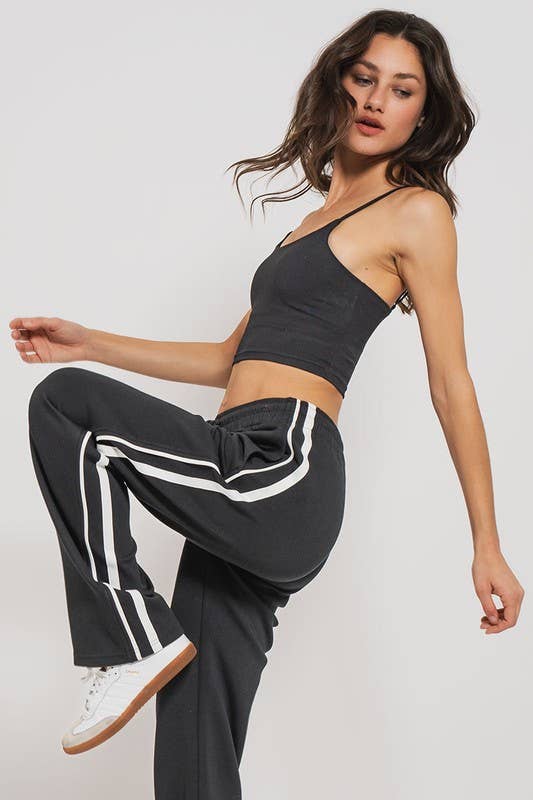 Striped Drawstring Relaxed Sweatpants