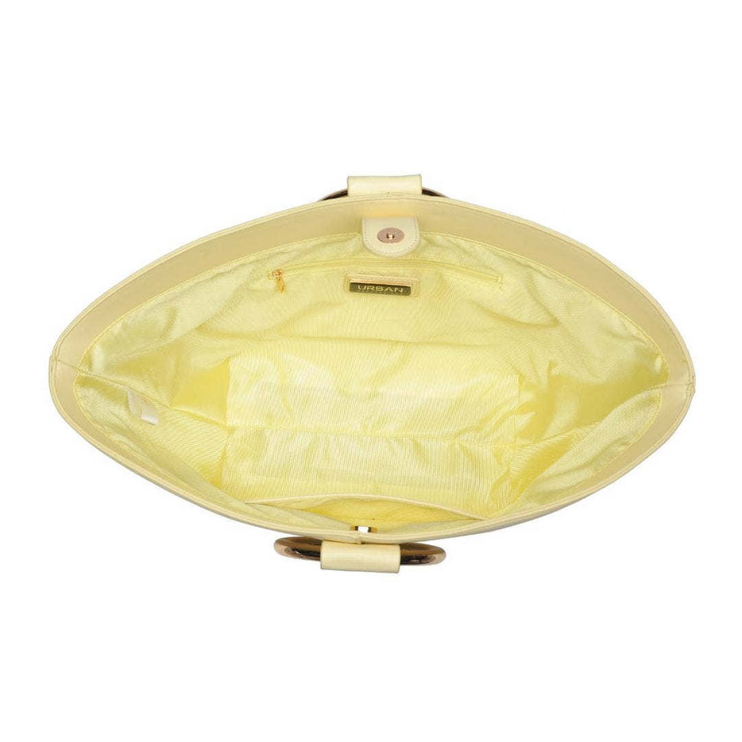 Black Luxe Tote with Gold Handle