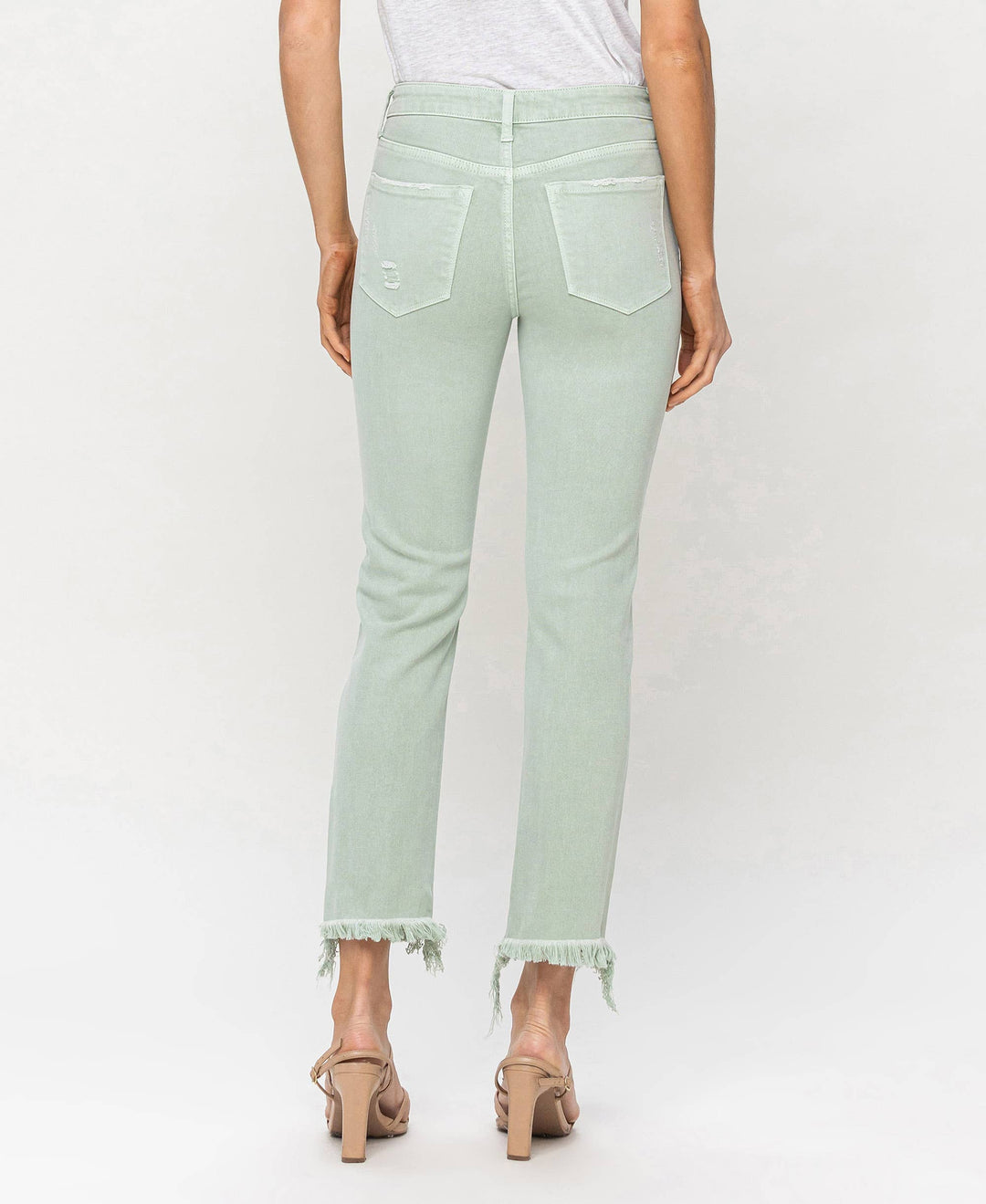 Mid Rise Crop Straight Jean  Veret