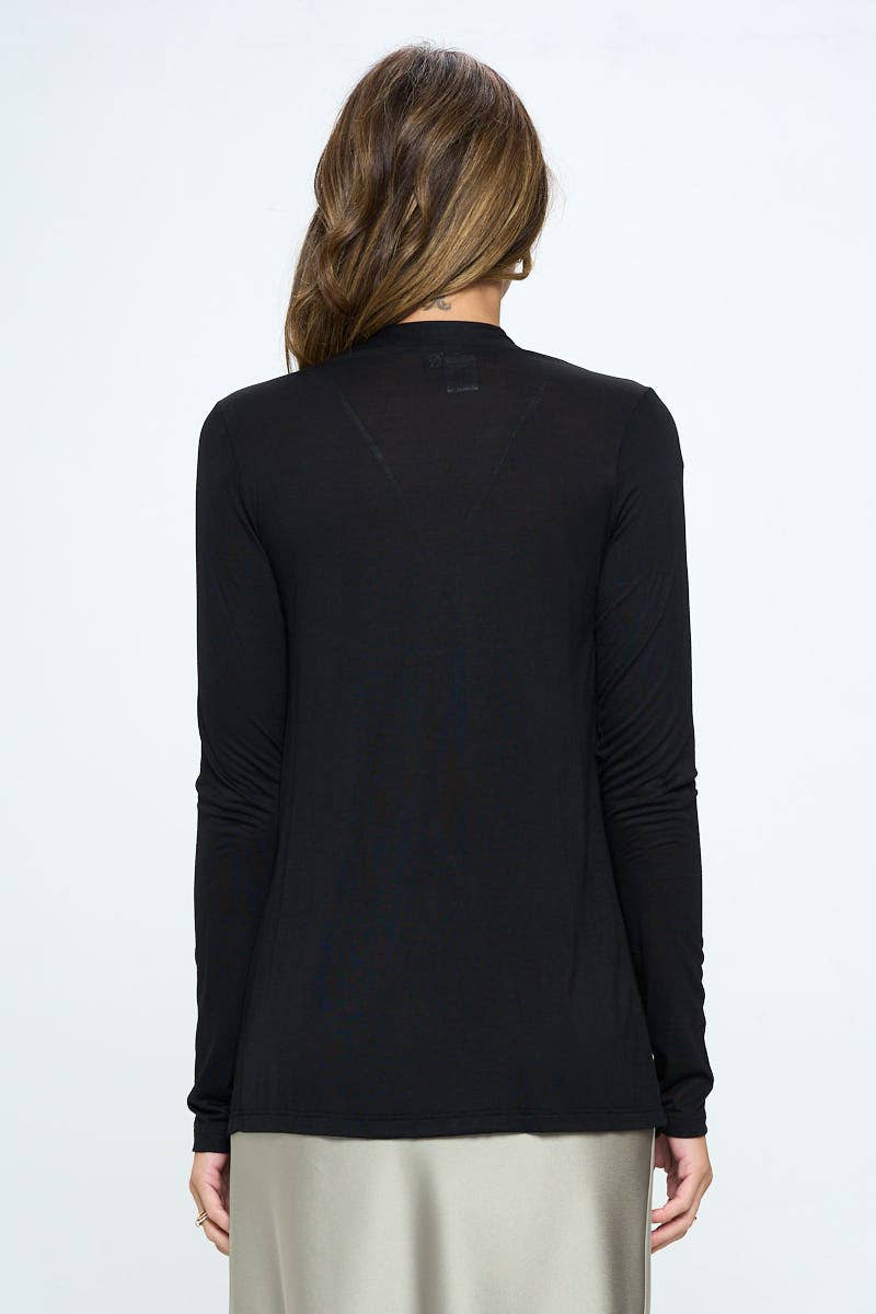 Solid Black Jersey Cardigan