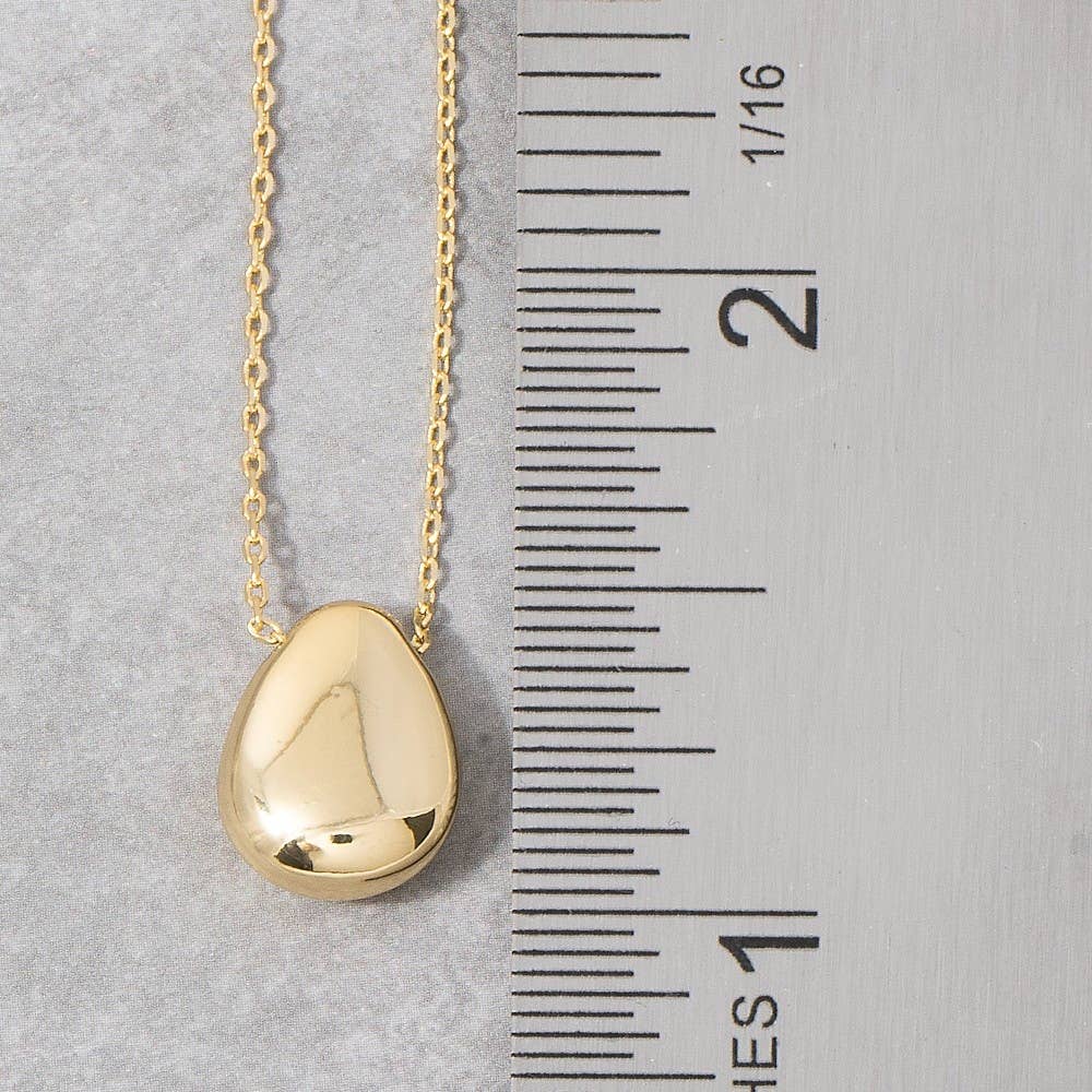 Gold Dipped Solid Teardrop Pendant Necklace