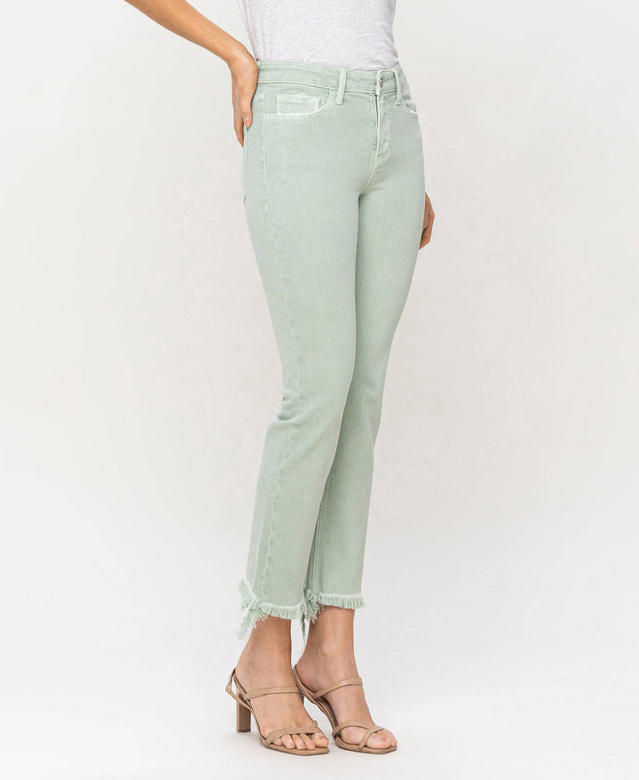 Mid Rise Crop Straight Jean  Veret
