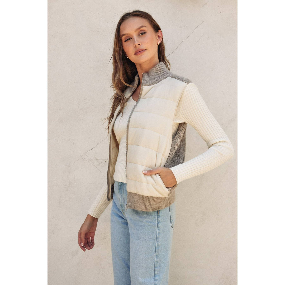 Sherpa and Puff Contrast Vest