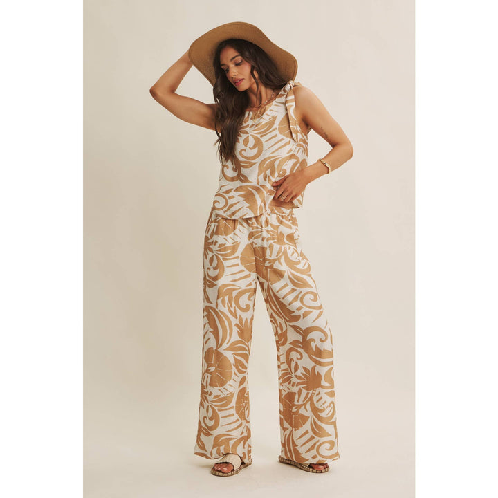 Latte Summer top with tie straps