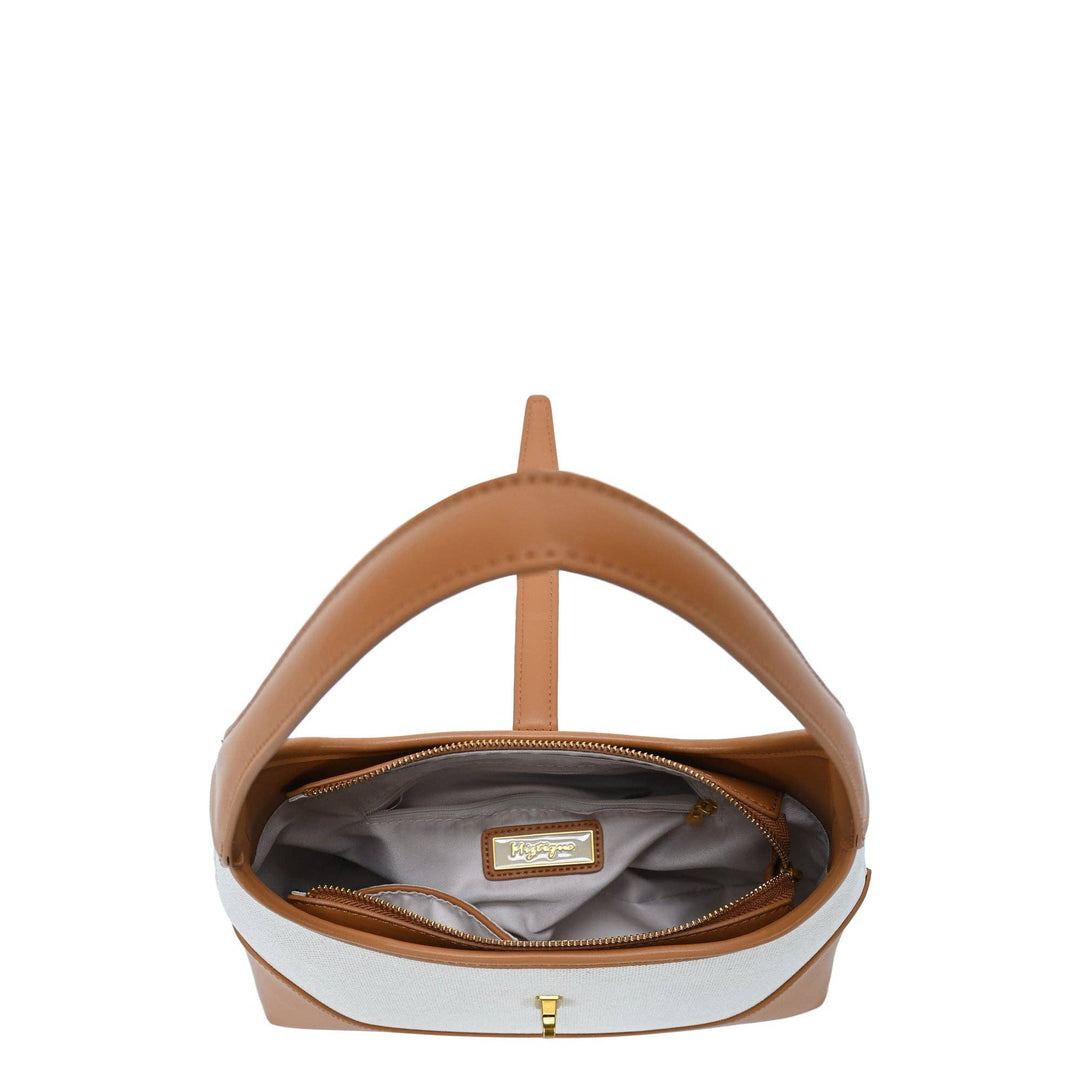 White Cotton Canvas Shoulder Bag
