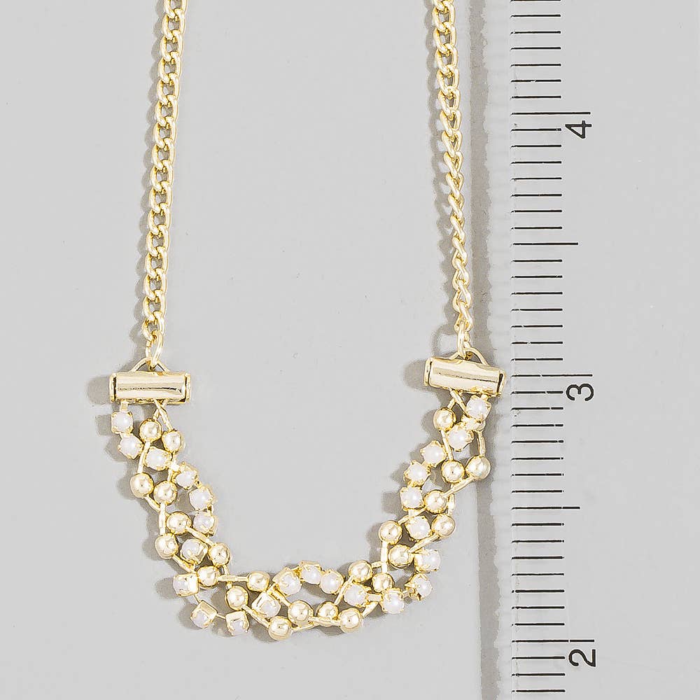 Glass Bead Woven Chain Necklace