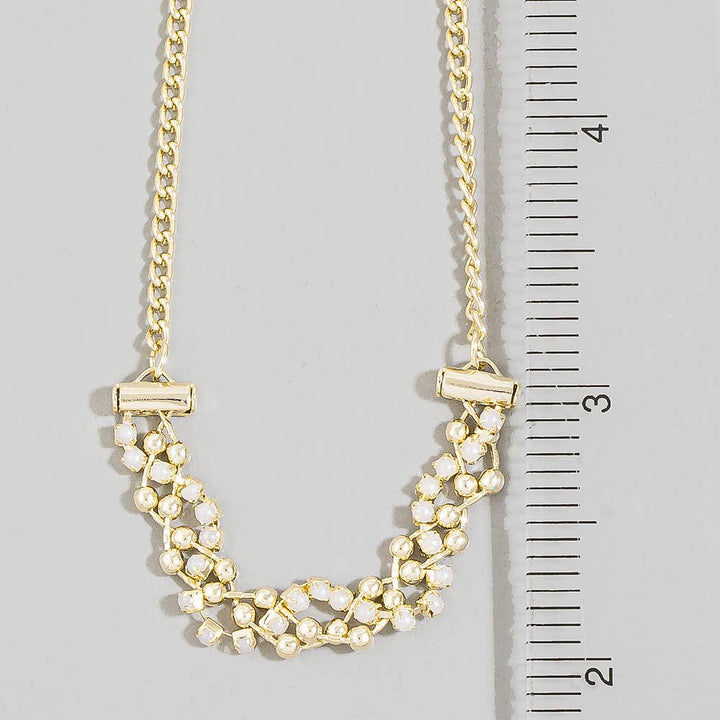 Glass Bead Woven Chain Necklace