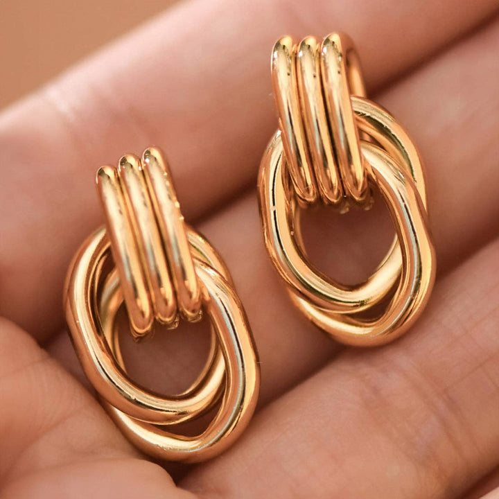 18K Gold Plated Waterproof Stainless Steel Stud Earrings