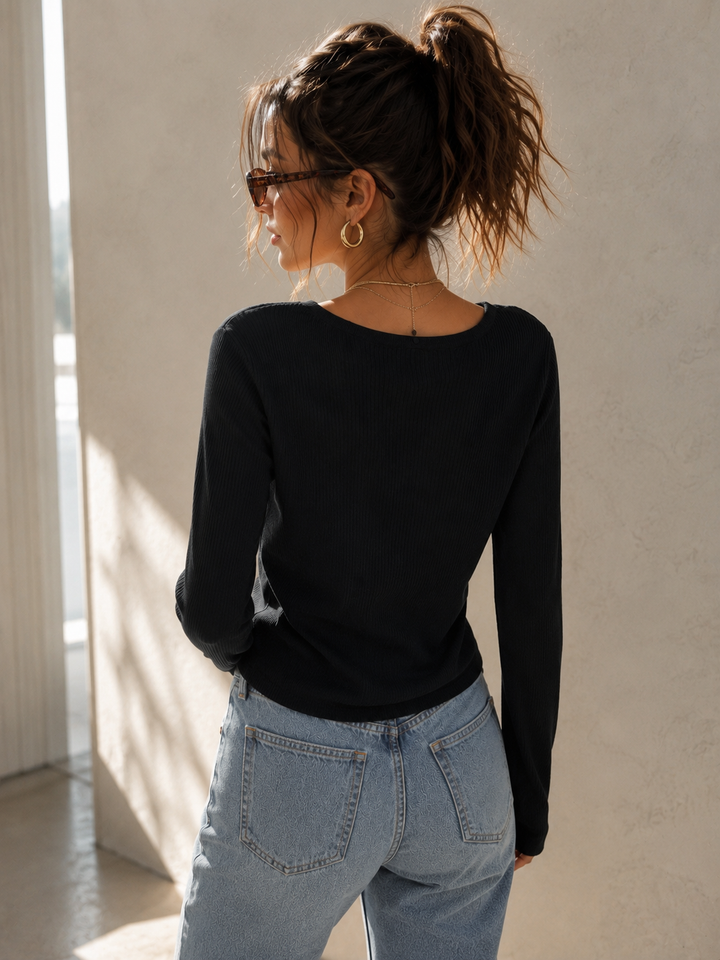 Brown Slim Fit Ribbed Sweater