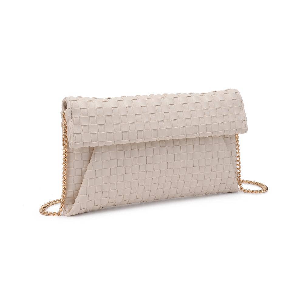Wine Woven Clutch Crossbody Bag