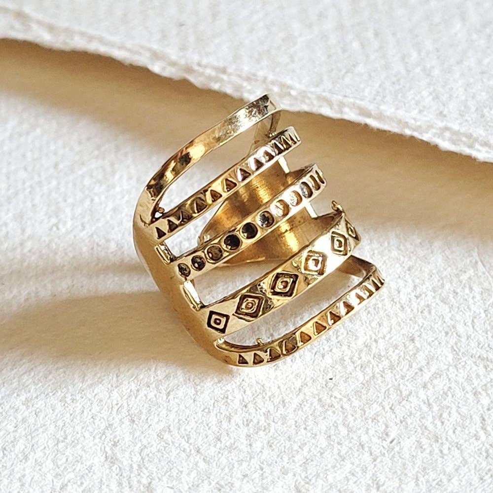 Brass Ring Handmade Etched Design