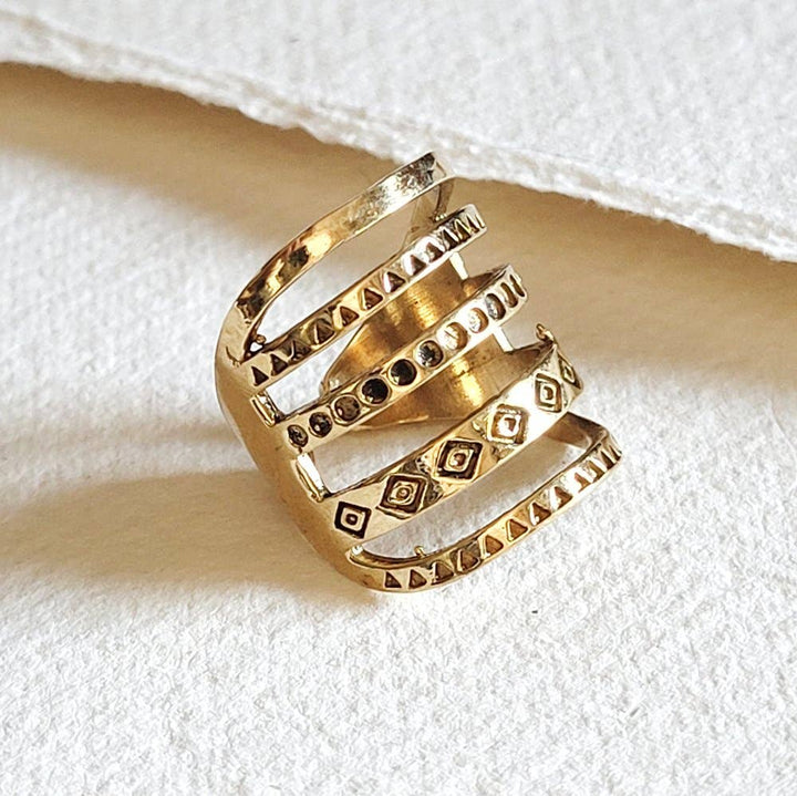Brass Ring Handmade Etched Design