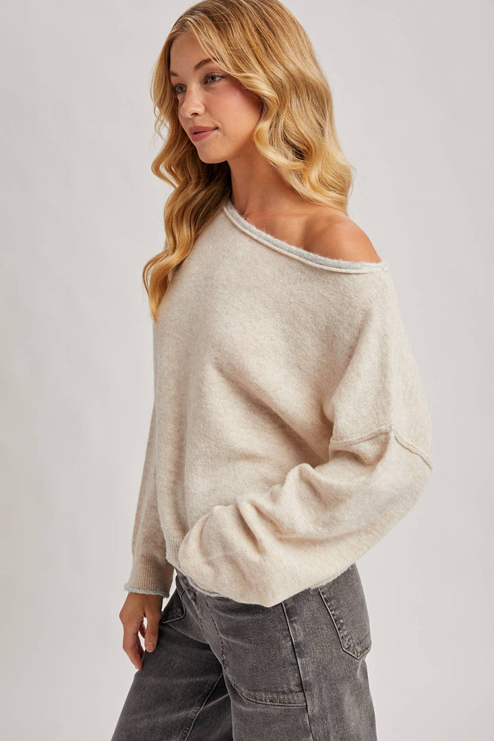 Boat Neck Oat Sweater