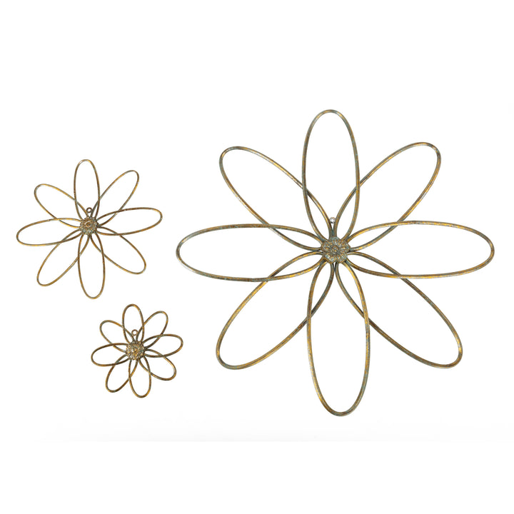Metal Flower Wall Decor - Set of 3