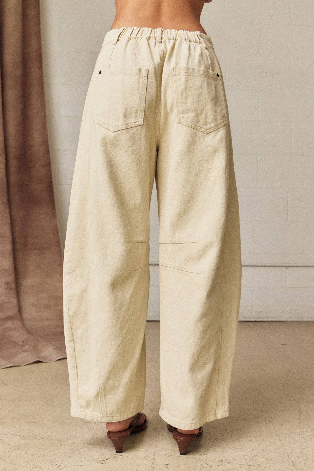 White Barrel Pants