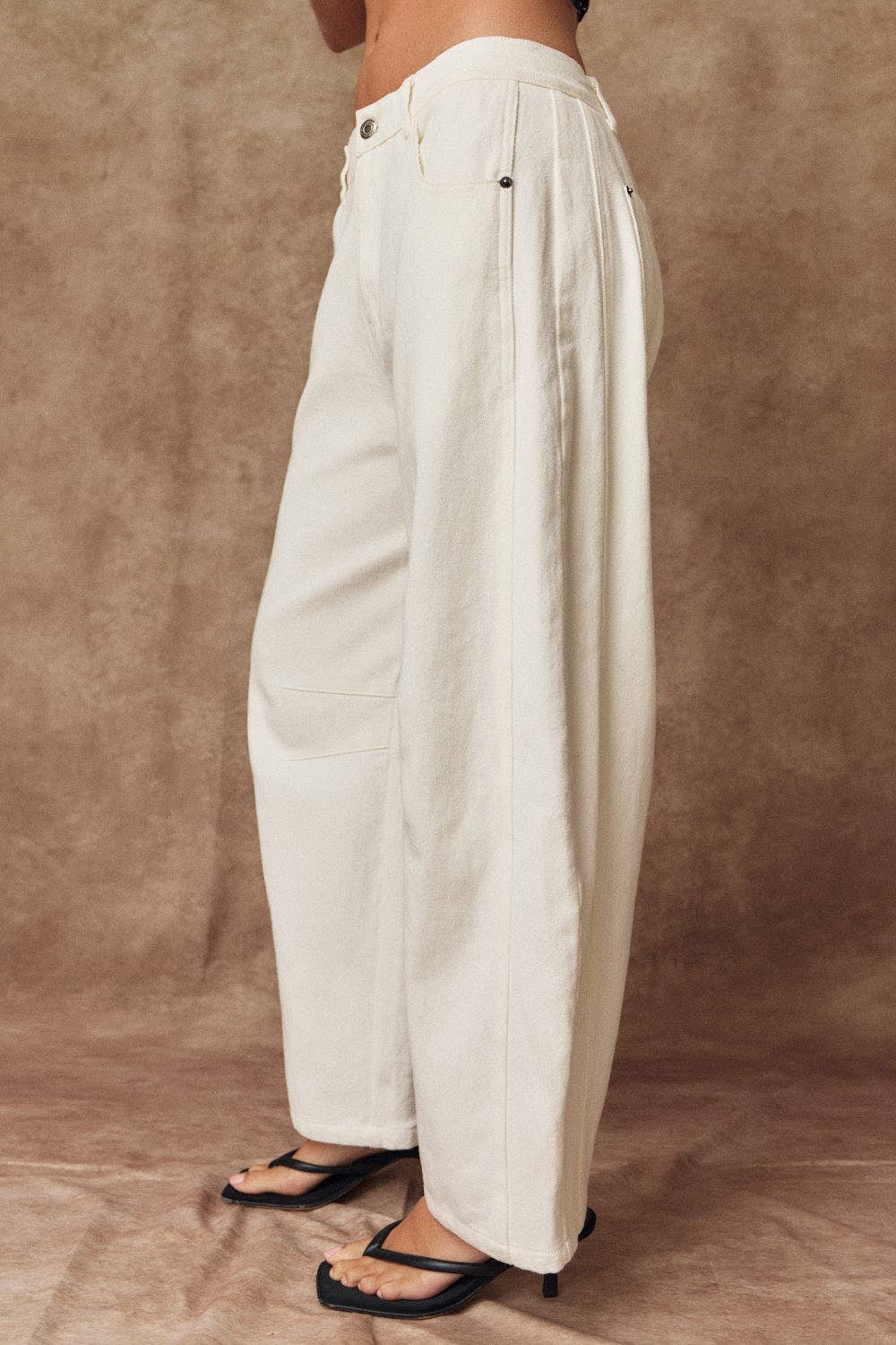 White Barrel Pants