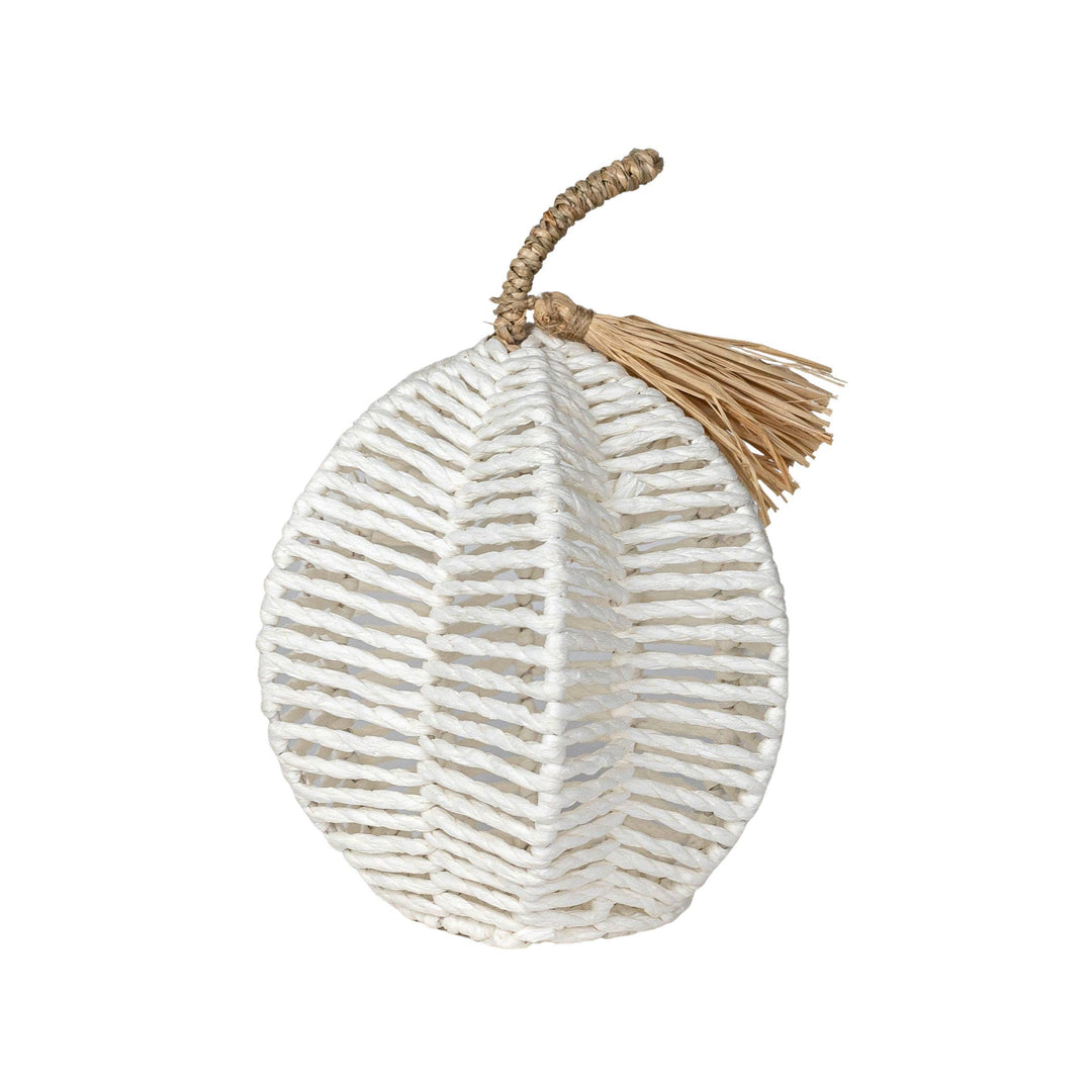 White Woven Rope Pumpkin-CLEARANCE