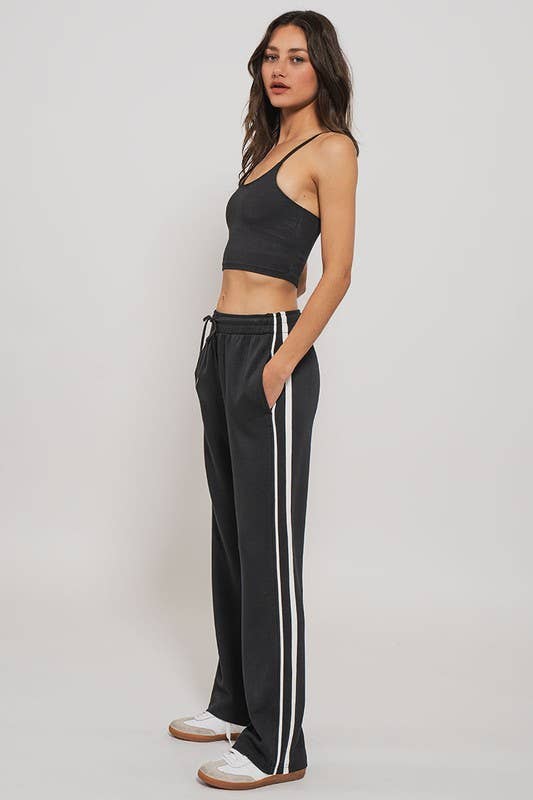 Striped Drawstring Relaxed Sweatpants