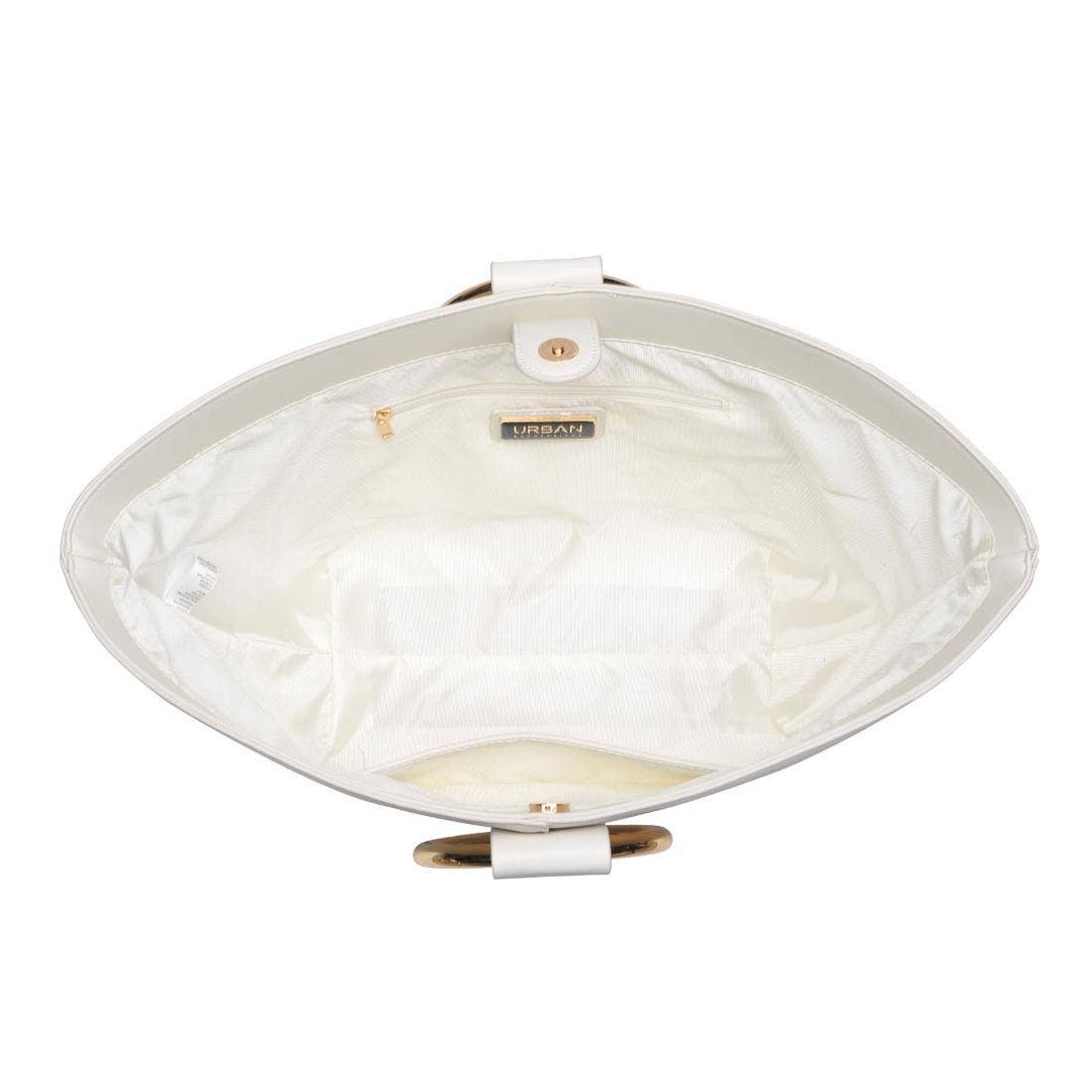 Black Luxe Tote with Gold Handle