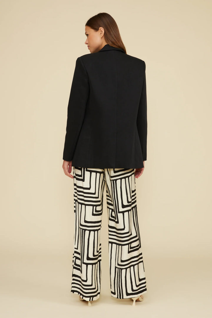 Black Ivory Print Pant