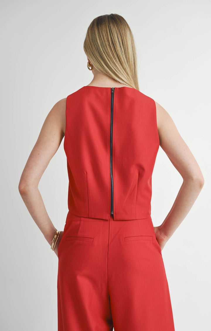 Red Sleeveless Top