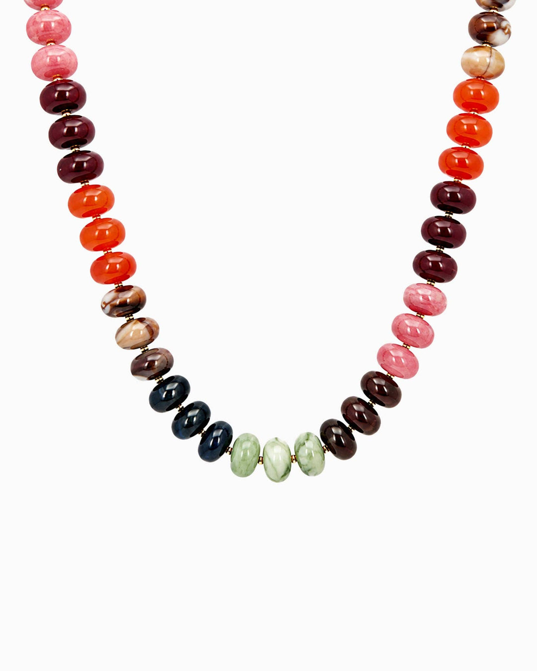 Autumn Marble Seed Necklace-Grey