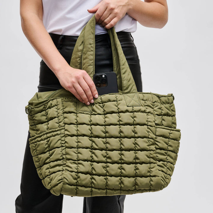 Quilted Puffer Nylon Tote