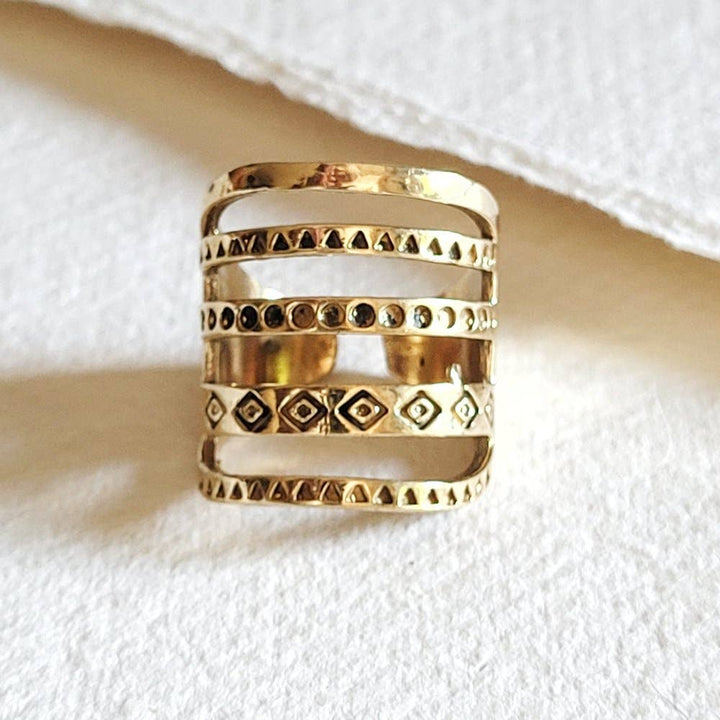 Brass Ring Handmade Etched Design