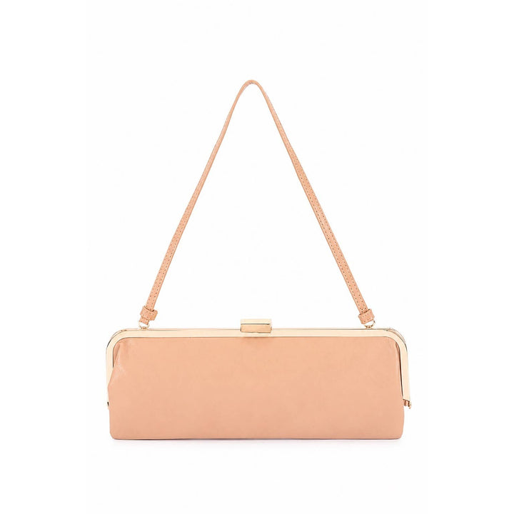 Red Faux Leather Frame Clutch