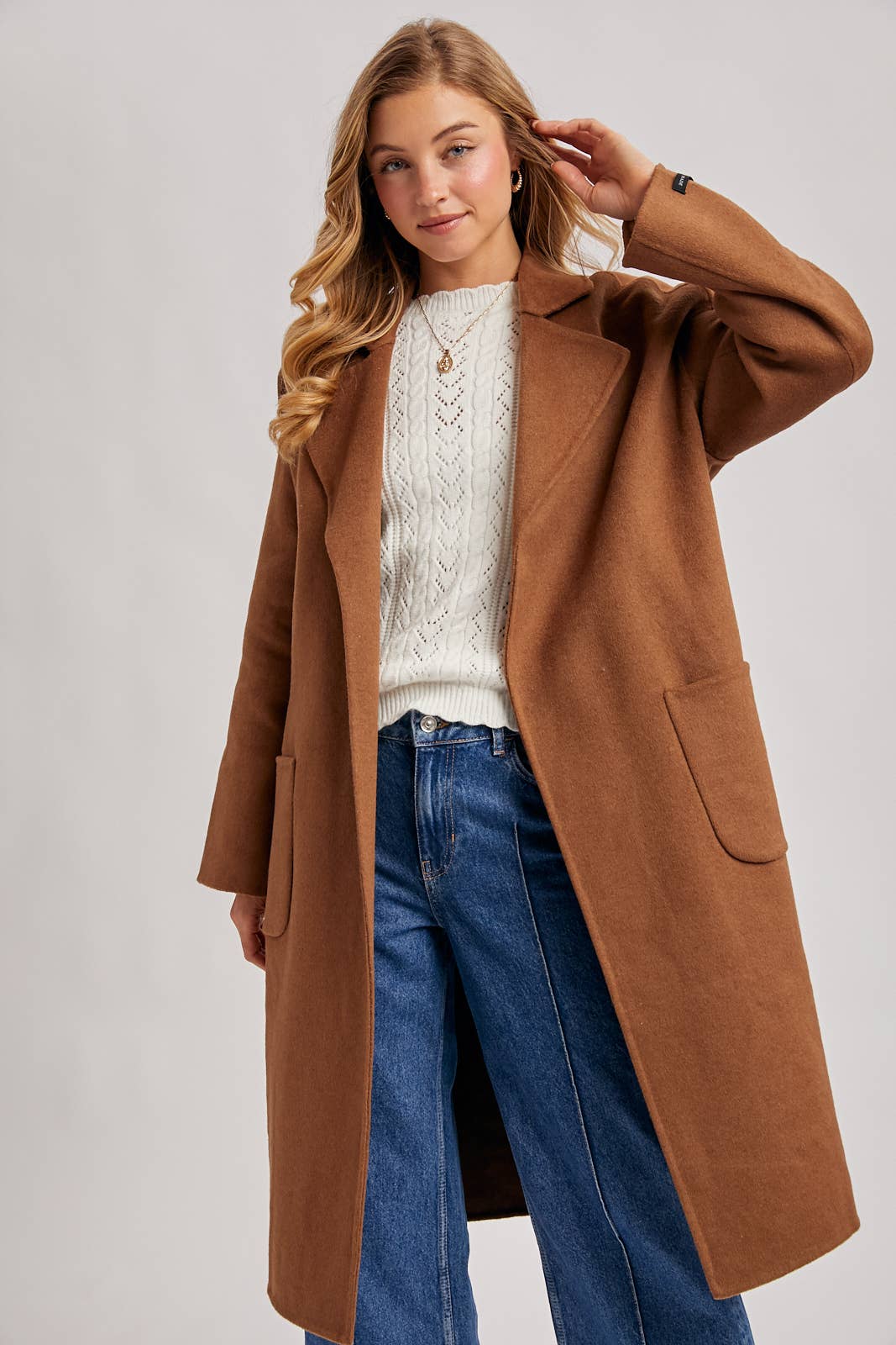 Camel Belted Long Coat