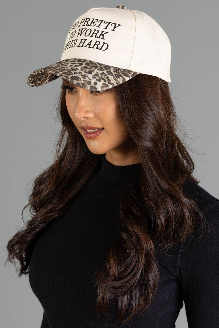 Too Pretty To Work Hard Two-Toned Trucker Hat