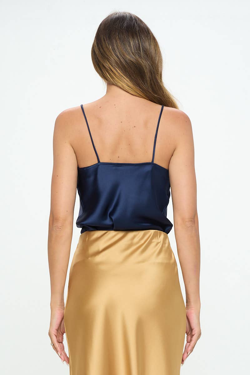 Navy Satin Cami