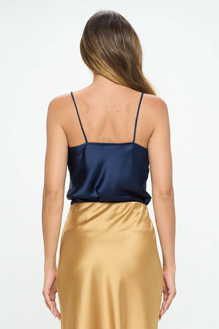 Navy Satin Cami