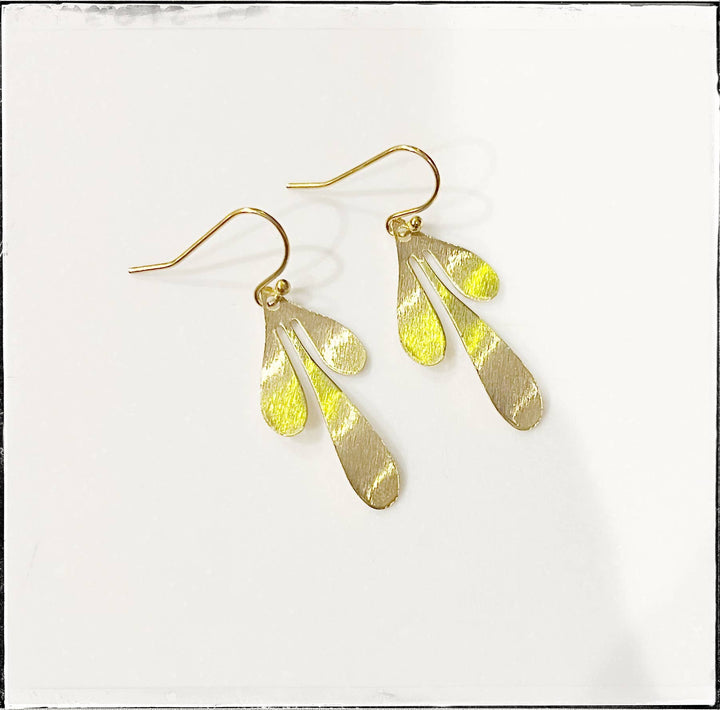 Brass Flower Laser Cut Out Dangle Statement Earring