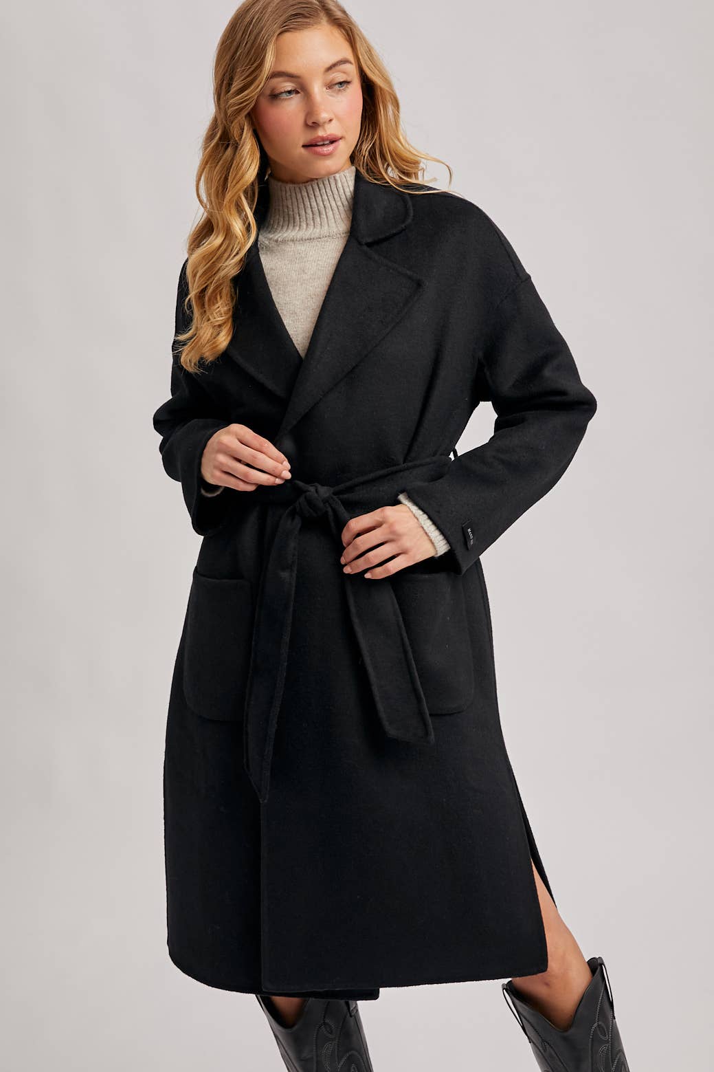 Camel Belted Long Coat