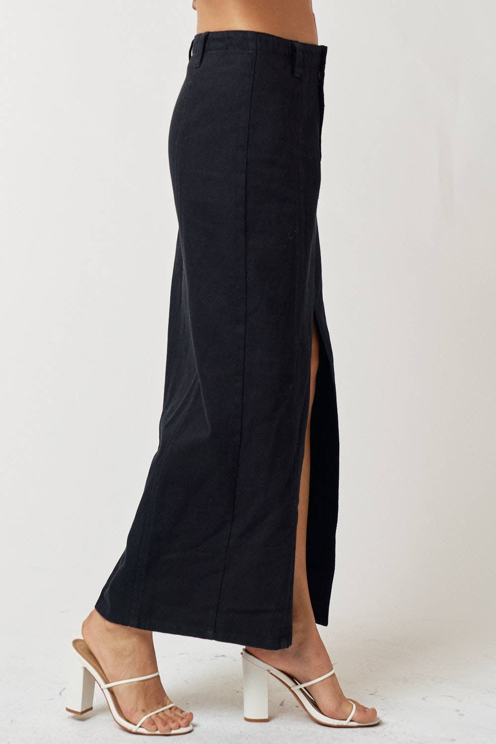 Khaki Skirt w/ Front Slit