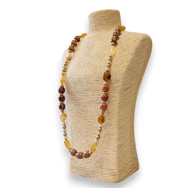 Long Beaded Carnelian Necklace