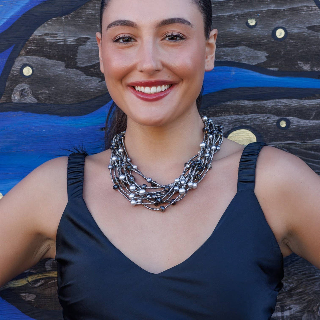 Hematite Seed Bead Necklace