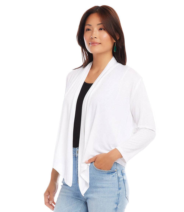 White Open Front  Cardigan