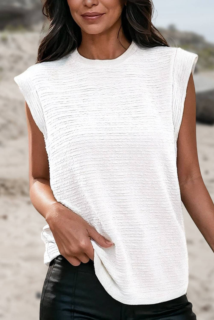 Textured Sleeveless Casual Top