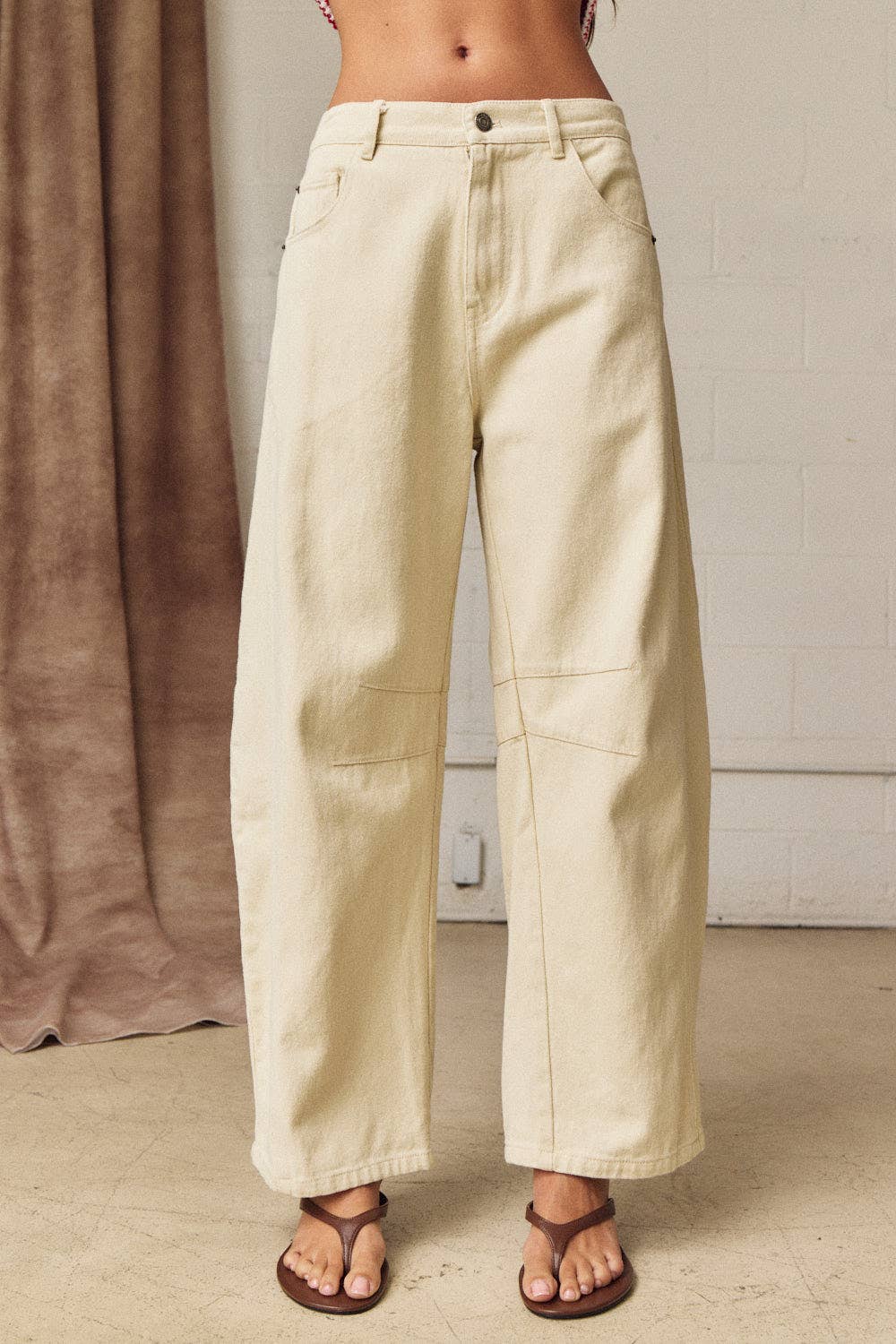 White Barrel Pants