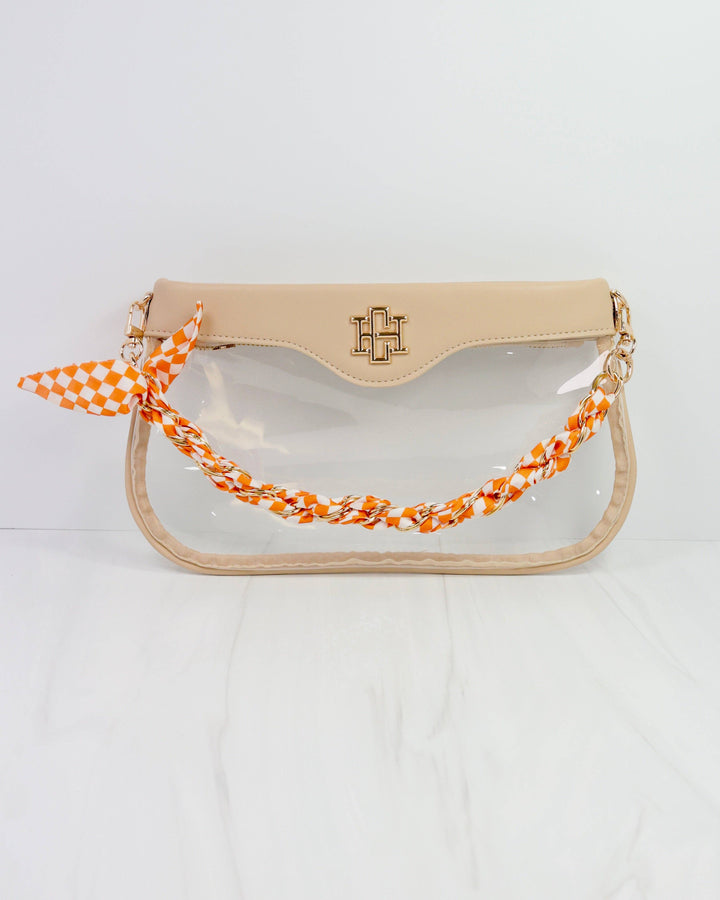 Orange & White Scarf Purse Chain