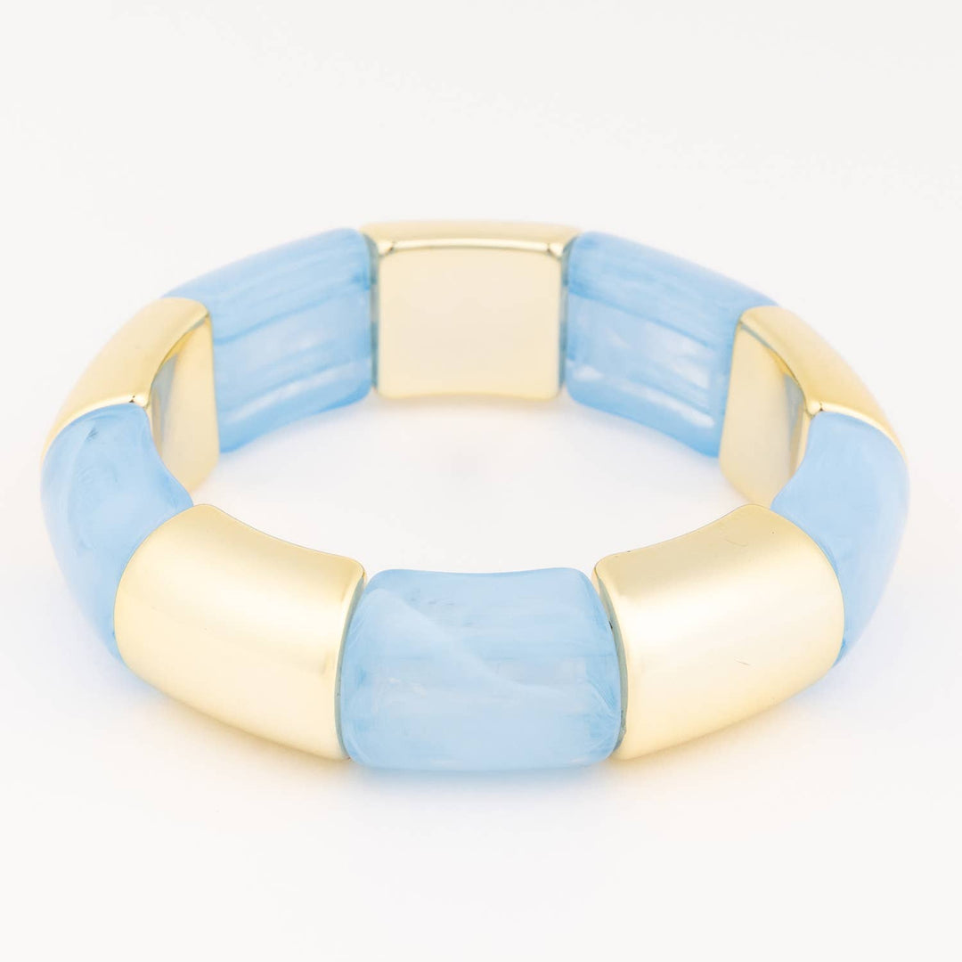 Blue Gold Wide Bangle