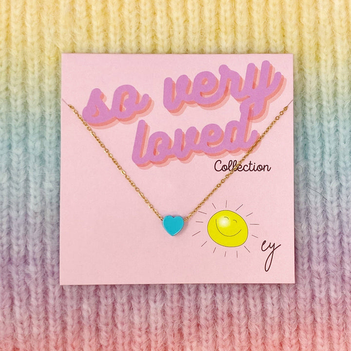So Very Loved Heart Necklace: White
