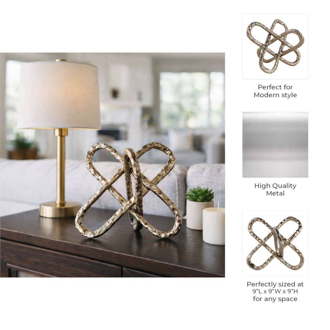 Gold Metal Knot Sculpture