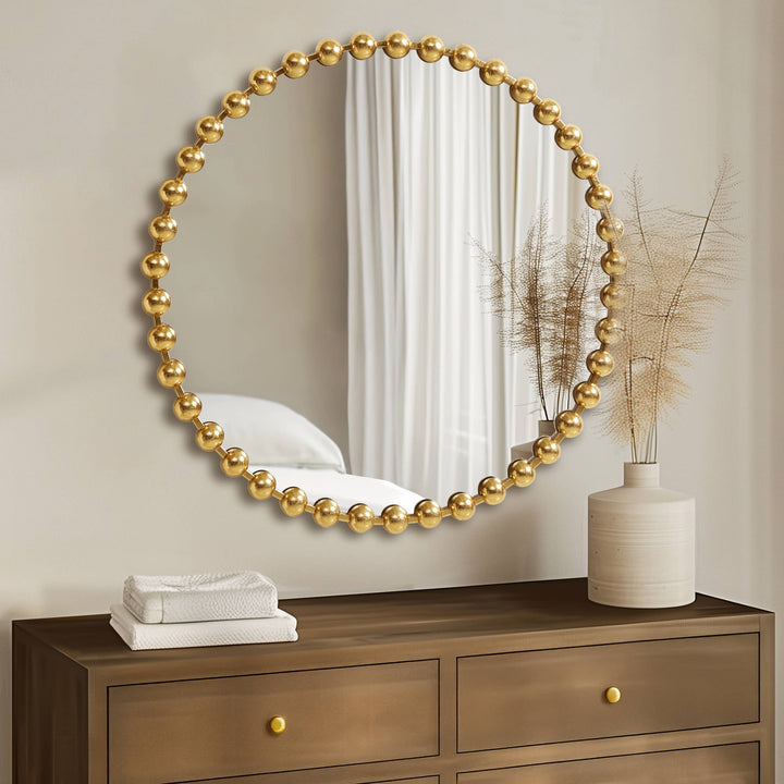 Gold Round Iron Framed Wall Decor Mirror