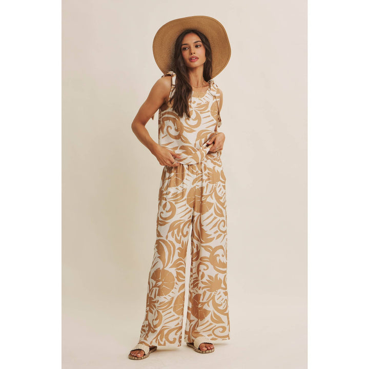Latte Summer top with tie straps